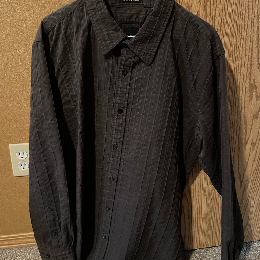 BKE Charcoal Striped Button-Down Shirt